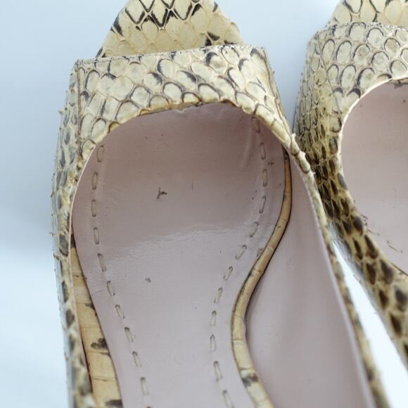 Vintage Y2K Miu Miu Python Snakeskin Peep Toe High Heel Platform Pumps - Picture 11 of 16